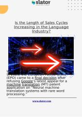 Is the Length of Sales Cycles Increasing in the Language Industry.docx