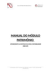 MANUAL DO MÓDULO PATRIMÔNIO PARA ATENDIMENTO AS ROTINAS DA NOVA CONTABILIDADE.docx