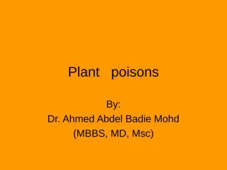 Plant   poisons.ppt