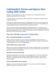 CodeStandard Practice and Improve Your Coding Skills Online.docx